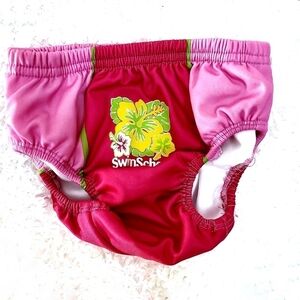 Pink Swim Washable Bottom Diaper 12M